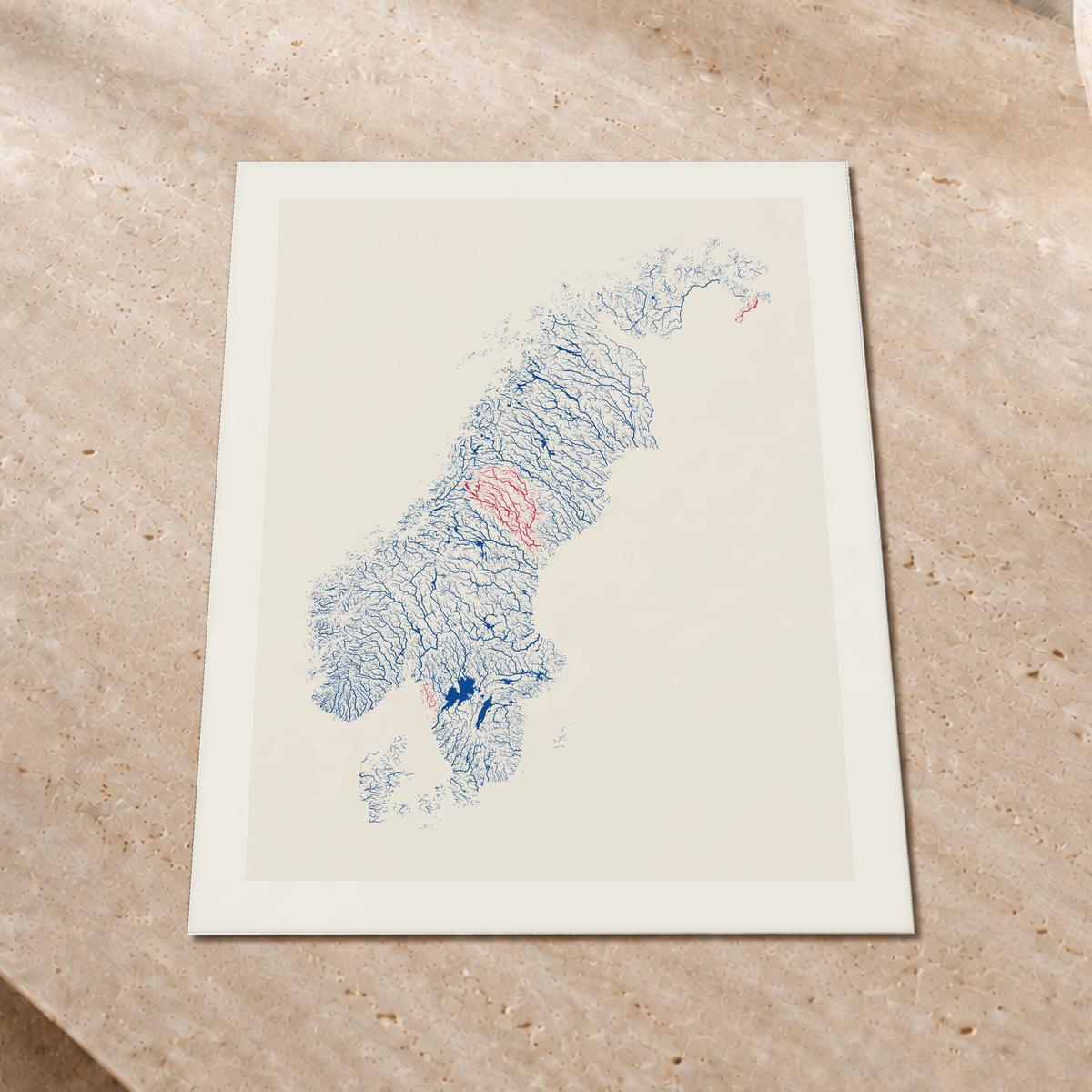Beautiful Rivers — Escandinávia — Risografia, Impressão fine art · 45 × 60 cm, Margem branca