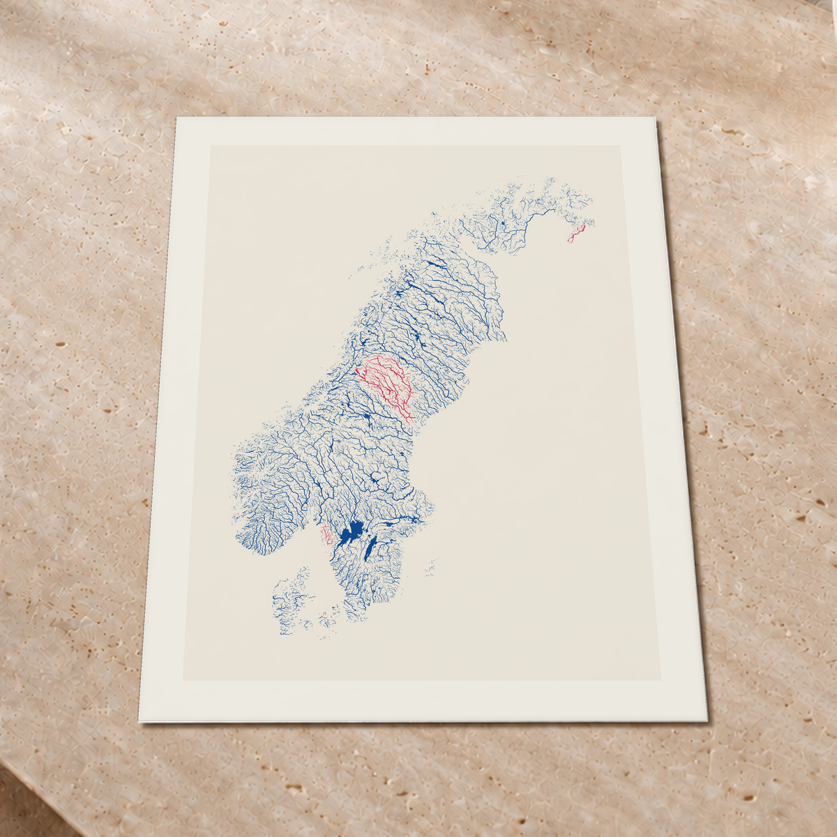 Beautiful Rivers — Escandinávia — Risografia, Impressão fine art · 60 × 80 cm, Margem branca