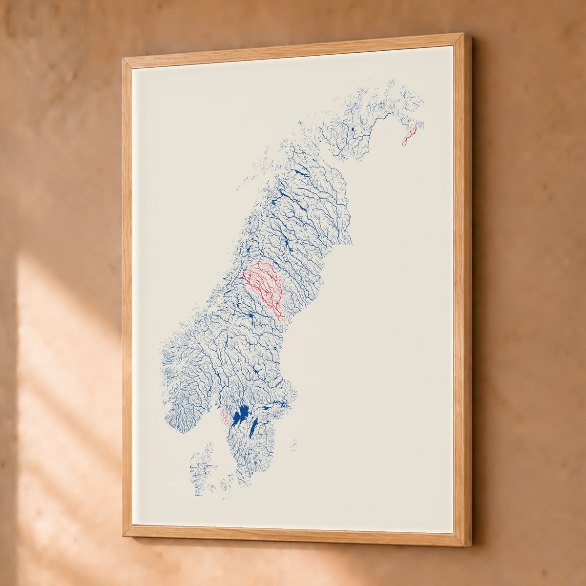 Beautiful Rivers — Escandinávia — Risografia, Fine art emoldurado · 30 × 40 cm, Natural · Sem margem