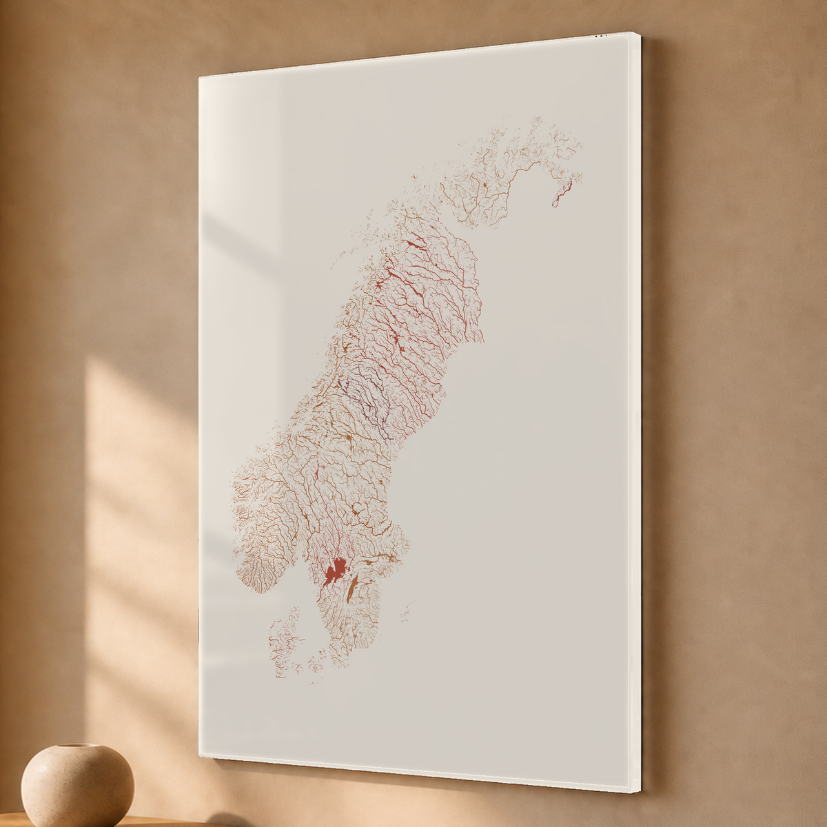 Beautiful Rivers — Escandinávia — Terracota e areia, Acrílico · 40 × 60 cm, Sem margem