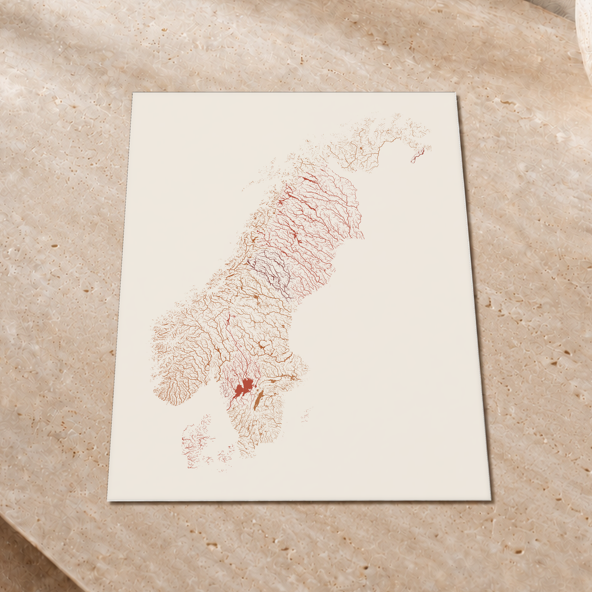 Beautiful Rivers — Escandinávia — Terracota e areia, Impressão fine art · 30 × 40 cm, Sem margem