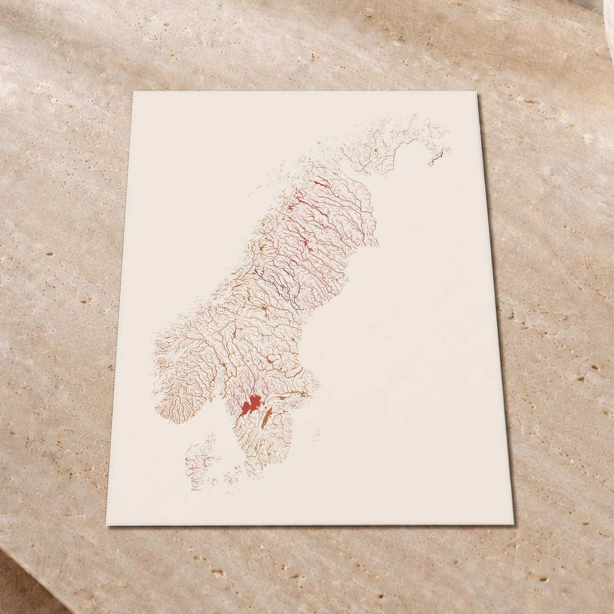 Beautiful Rivers — Escandinávia — Terracota e areia, Impressão fine art · 45 × 60 cm, Sem margem