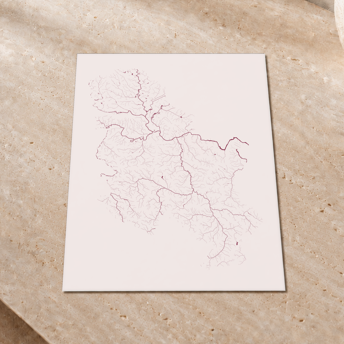 Beautiful Rivers — Sérvia — Ameixa e rosé, Impressão fine art · 30 × 40 cm, Sem margem