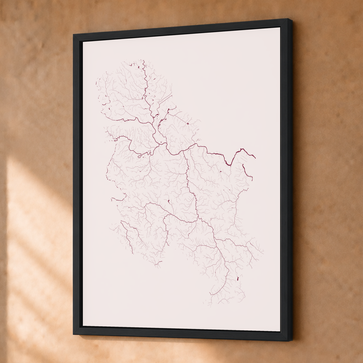 Beautiful Rivers — Sérvia — Ameixa e rosé, Fine art emoldurado · 30 × 40 cm, Preto · Sem margem