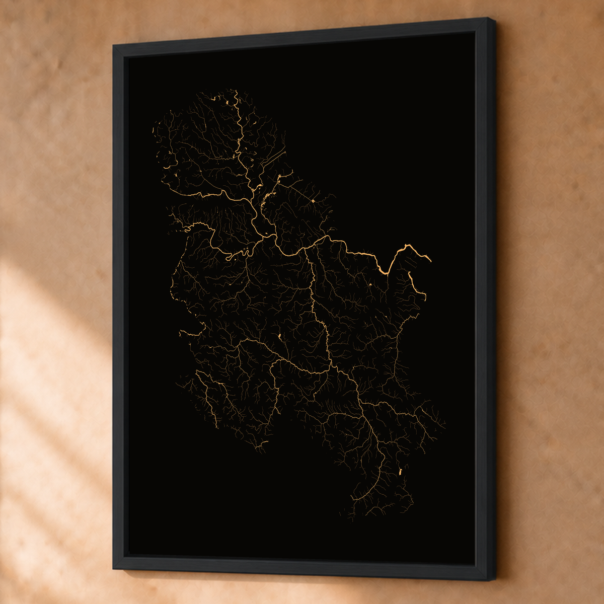 Beautiful Rivers — Sérvia — Cobre, Fine art emoldurado · 60 × 80 cm, Preto · Sem margem