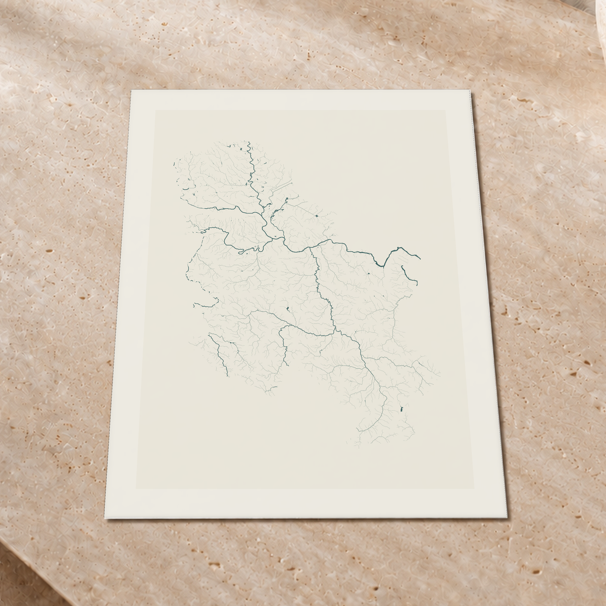 Beautiful Rivers — Sérvia — Natural e luminosa, Impressão fine art · 45 × 60 cm, Margem branca
