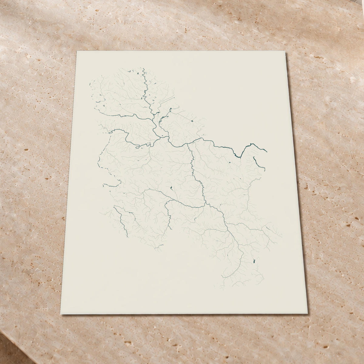 Beautiful Rivers — Sérvia — Natural e luminosa, Impressão fine art · 60 × 80 cm, Sem margem
