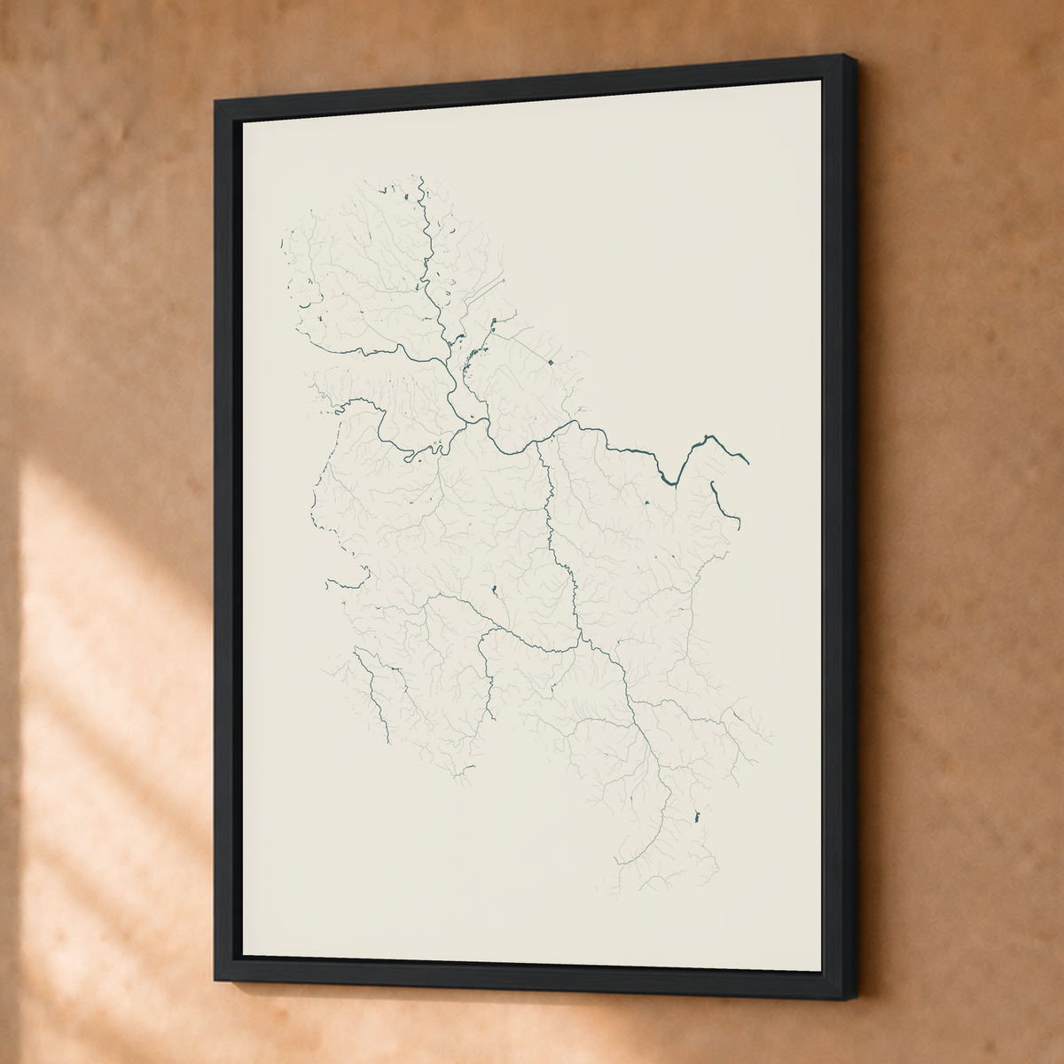 Beautiful Rivers — Sérvia — Natural e luminosa, Fine art emoldurado · 30 × 40 cm, Preto · Sem margem