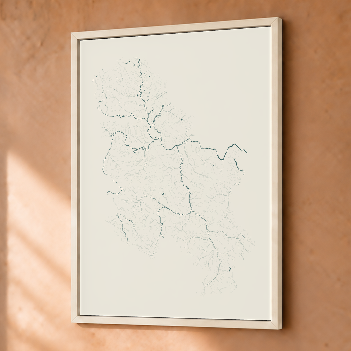 Beautiful Rivers — Sérvia — Natural e luminosa, Fine art emoldurado · 30 × 40 cm, Branco · Sem margem