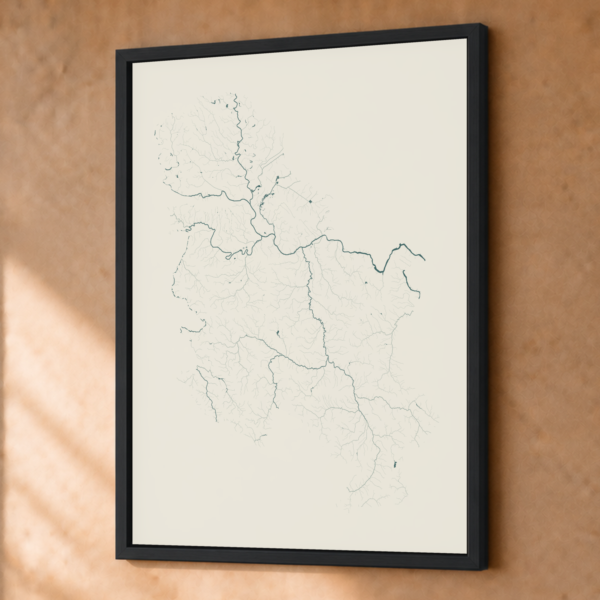 Beautiful Rivers — Sérvia — Natural e luminosa, Fine art emoldurado · 45 × 60 cm, Preto · Sem margem