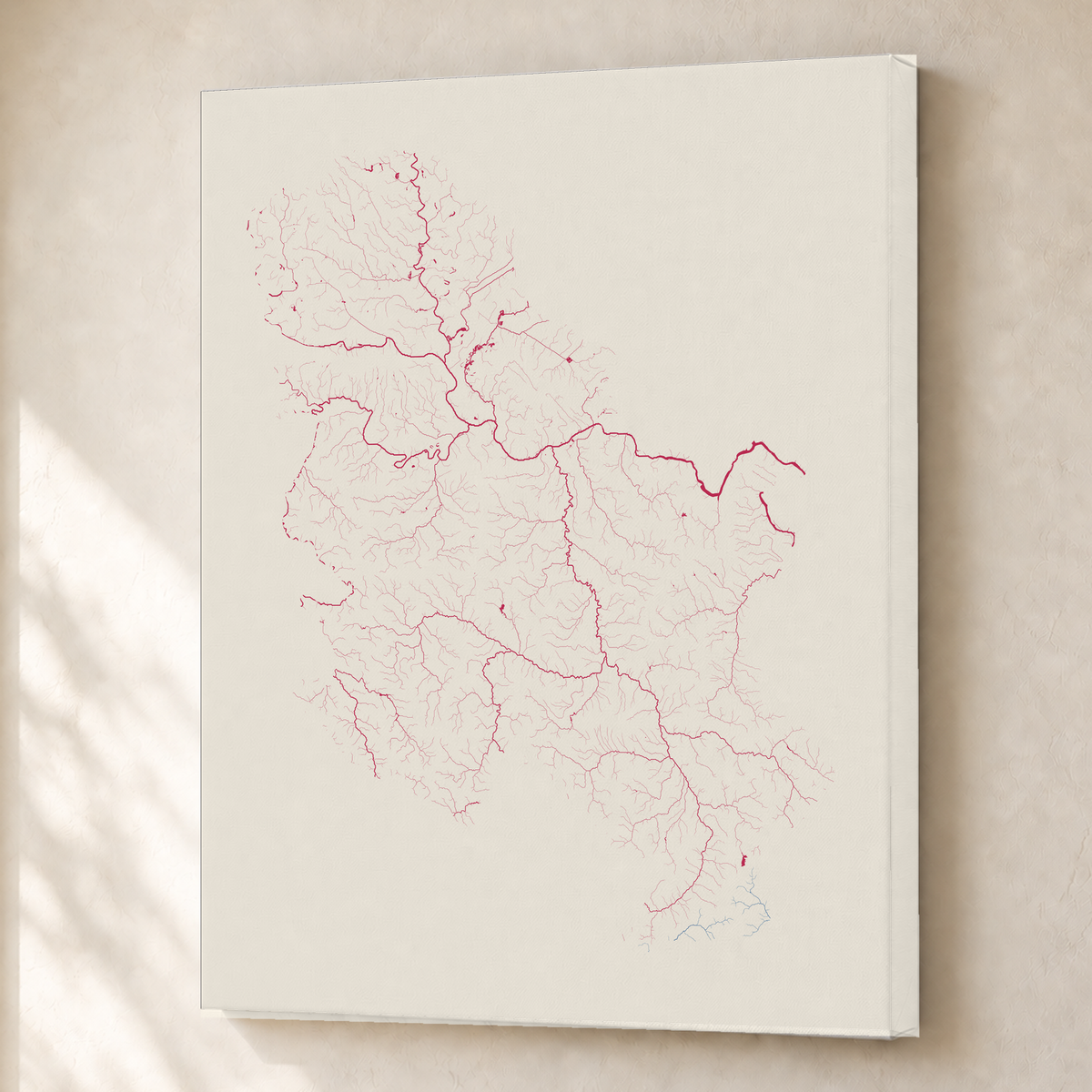Beautiful Rivers — Sérvia — Risografia, Canvas · 45 × 60 cm, Sem margem