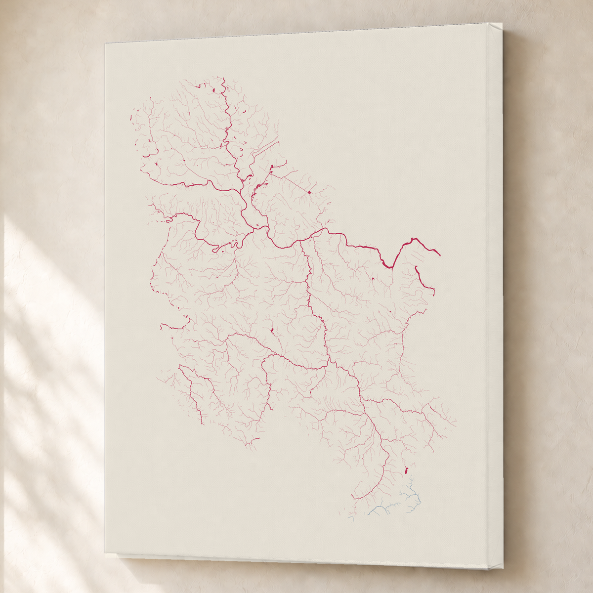 Beautiful Rivers — Sérvia — Risografia, Canvas · 60 × 80 cm, Sem margem
