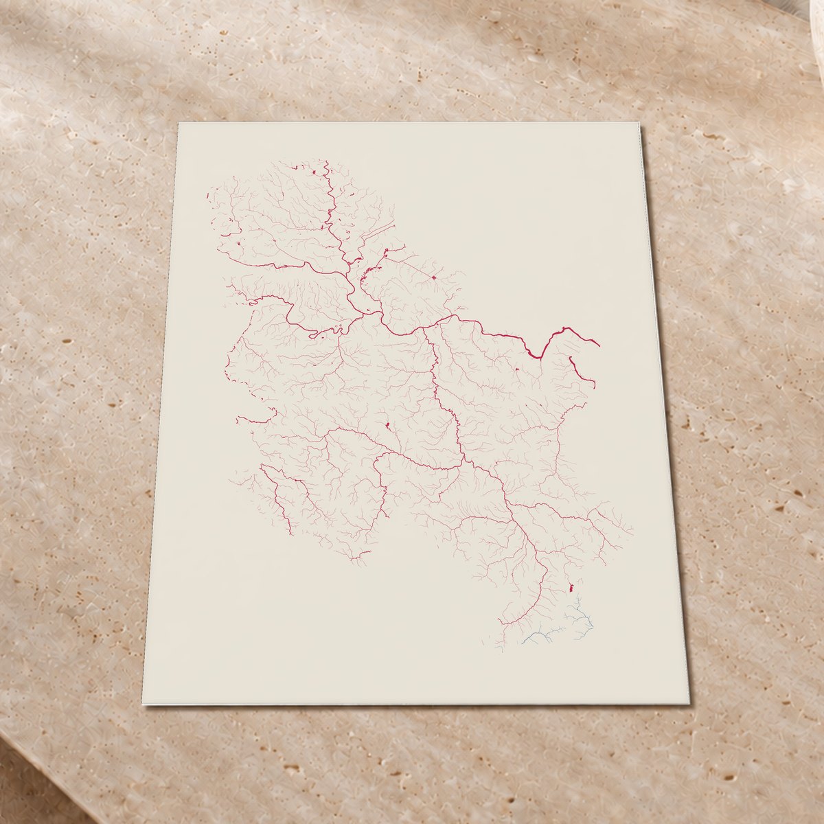 Beautiful Rivers — Sérvia — Risografia, Impressão fine art · 45 × 60 cm, Sem margem