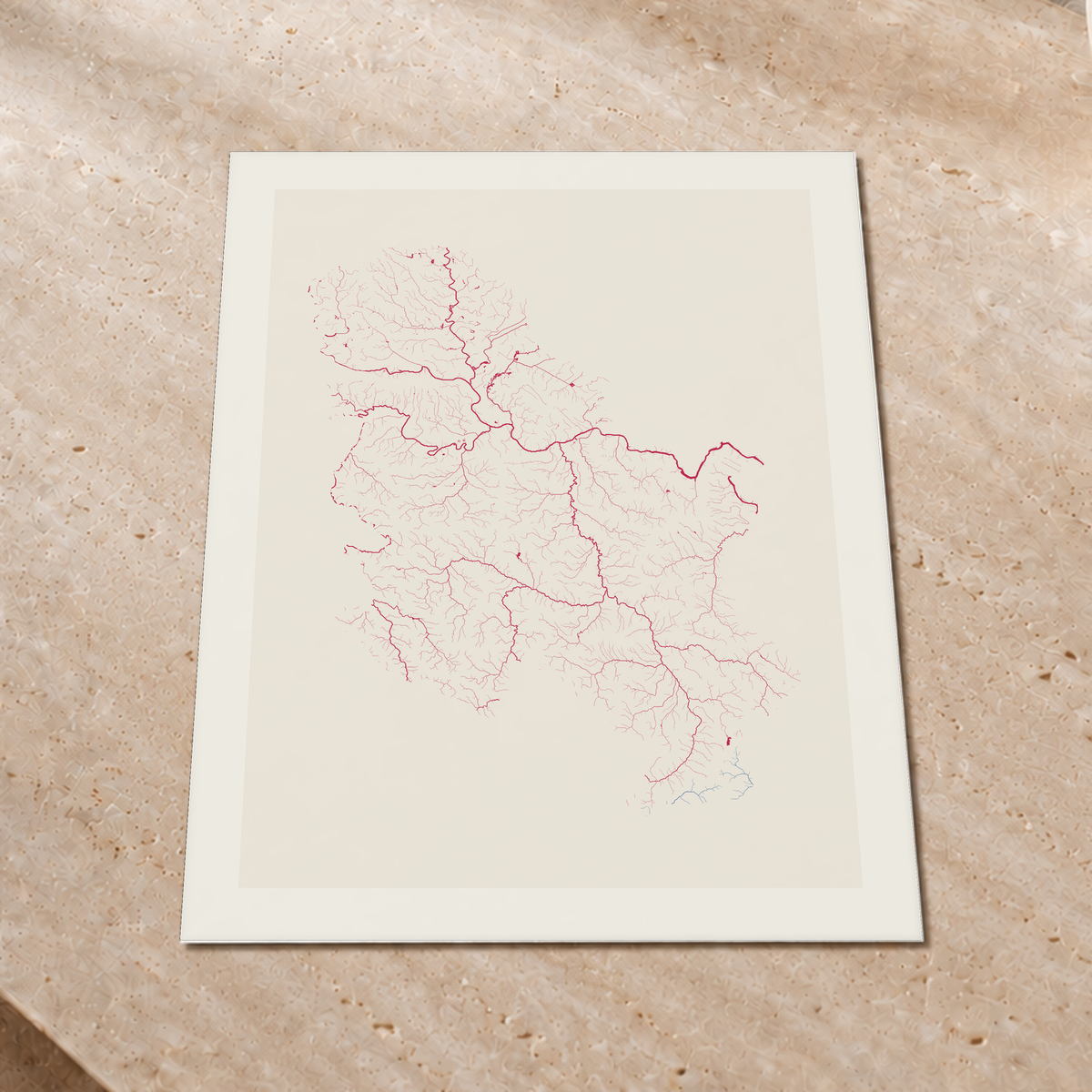 Beautiful Rivers — Sérvia — Risografia, Impressão fine art · 60 × 80 cm, Margem branca