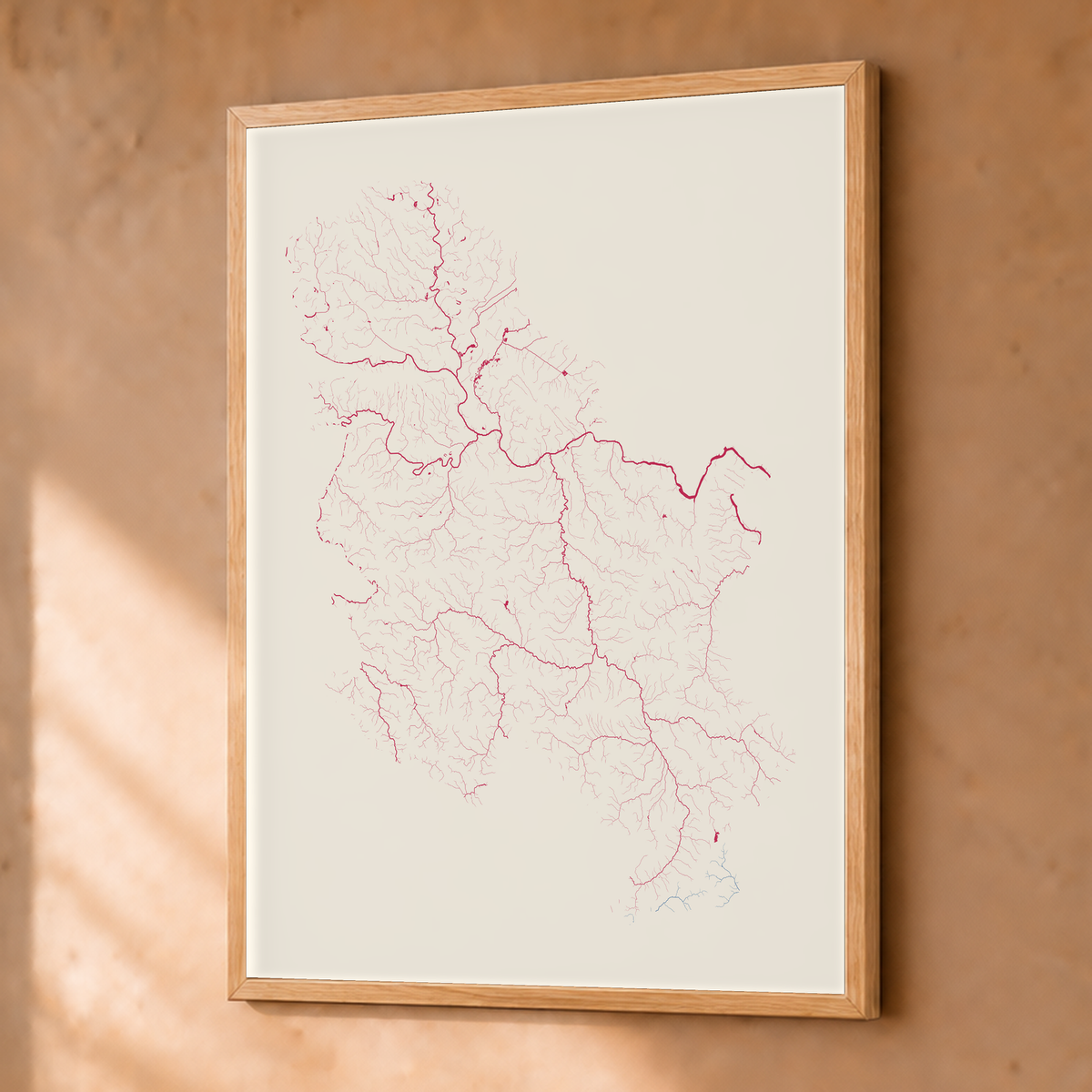 Beautiful Rivers — Sérvia — Risografia, Fine art emoldurado · 30 × 40 cm, Natural · Sem margem