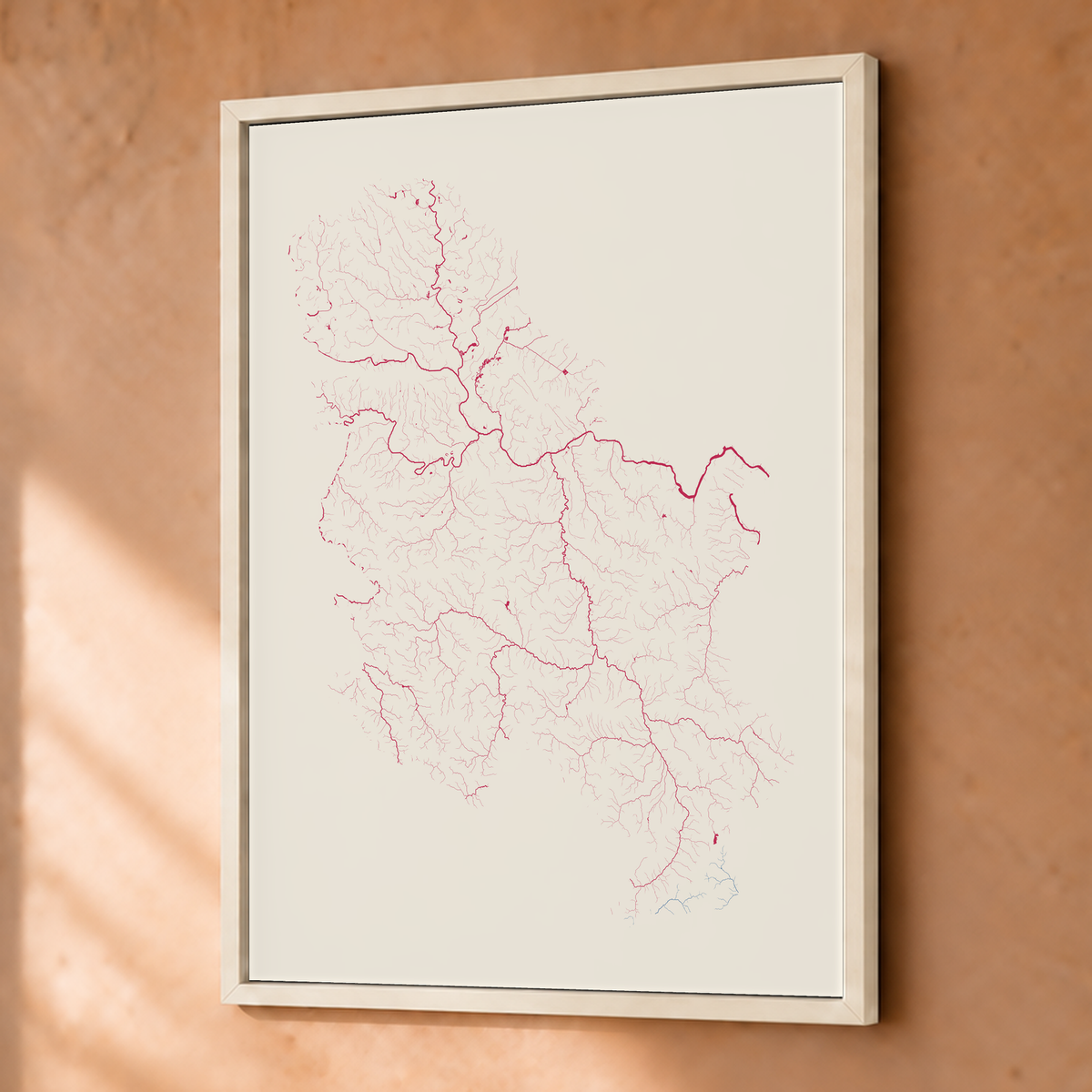 Beautiful Rivers — Sérvia — Risografia, Fine art emoldurado · 30 × 40 cm, Branco · Sem margem