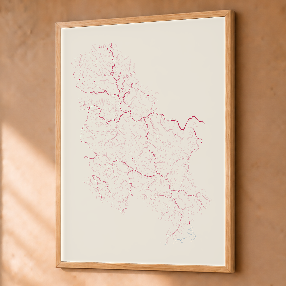 Beautiful Rivers — Sérvia — Risografia, Fine art emoldurado · 60 × 80 cm, Natural · Sem margem