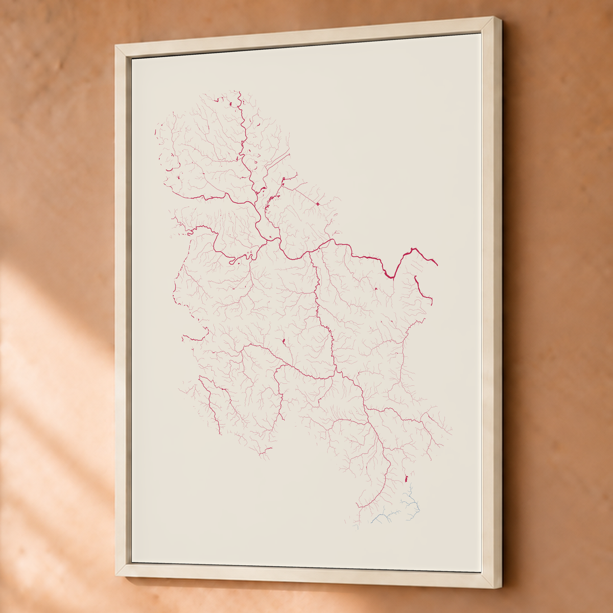 Beautiful Rivers — Sérvia — Risografia, Fine art emoldurado · 60 × 80 cm, Branco · Sem margem