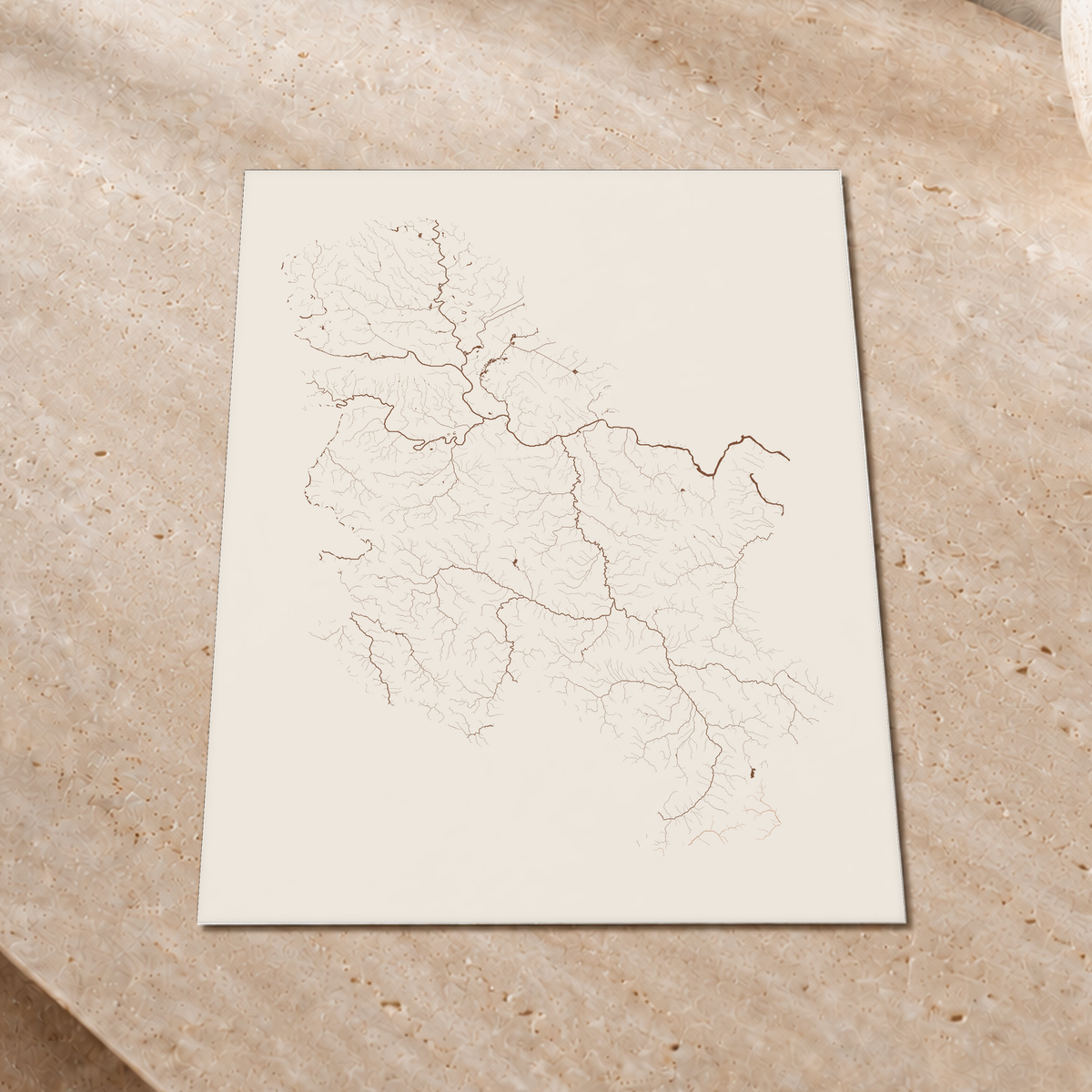Beautiful Rivers — Sérvia — Terracota e areia, Impressão fine art · 30 × 40 cm, Sem margem