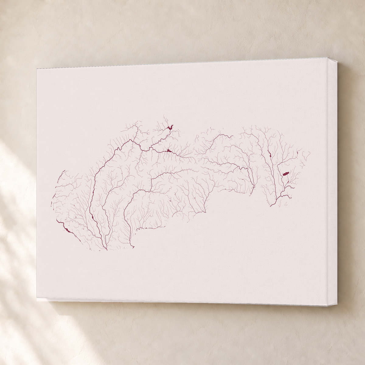 Beautiful Rivers — Eslováquia — Ameixa e rosé, Canvas · 30 × 40 cm, Sem margem