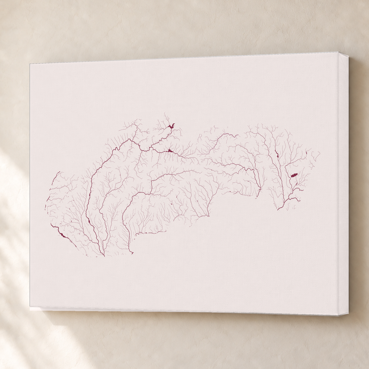 Beautiful Rivers — Eslováquia — Ameixa e rosé, Canvas · 60 × 80 cm, Sem margem