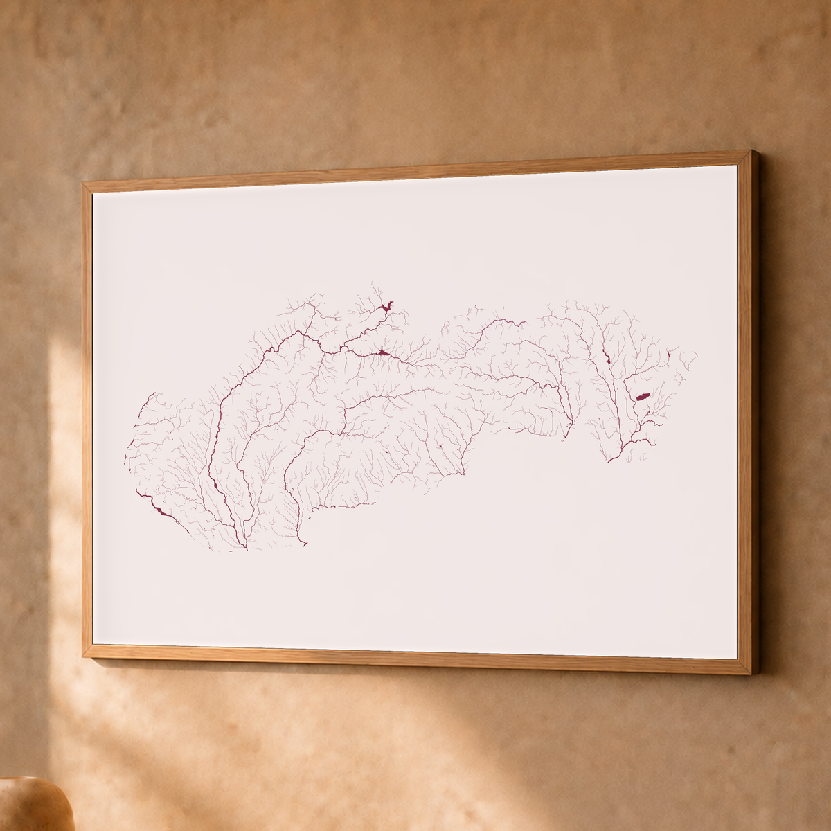 Beautiful Rivers — Eslováquia — Ameixa e rosé, Fine art emoldurado · 30 × 40 cm, Natural · Sem margem