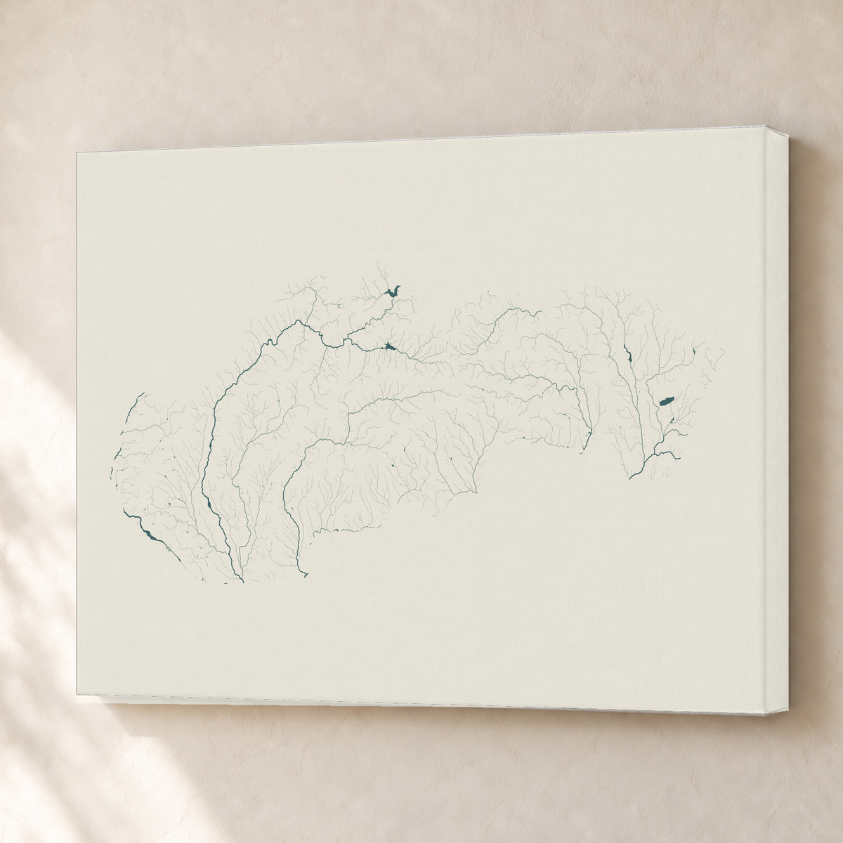 Beautiful Rivers — Eslováquia — Natural e luminosa, Canvas · 45 × 60 cm, Sem margem