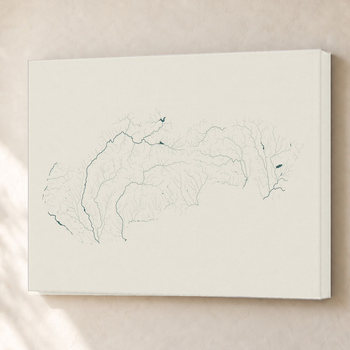 Beautiful Rivers — Eslováquia — Natural e luminosa, Canvas · 60 × 80 cm, Sem margem