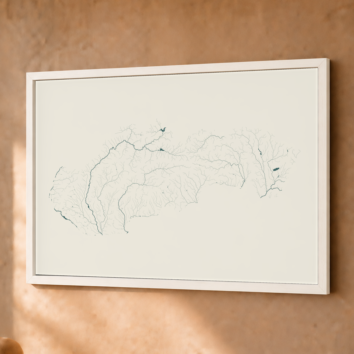 Beautiful Rivers — Eslováquia — Natural e luminosa, Fine art emoldurado · 45 × 60 cm, Branco · Sem margem