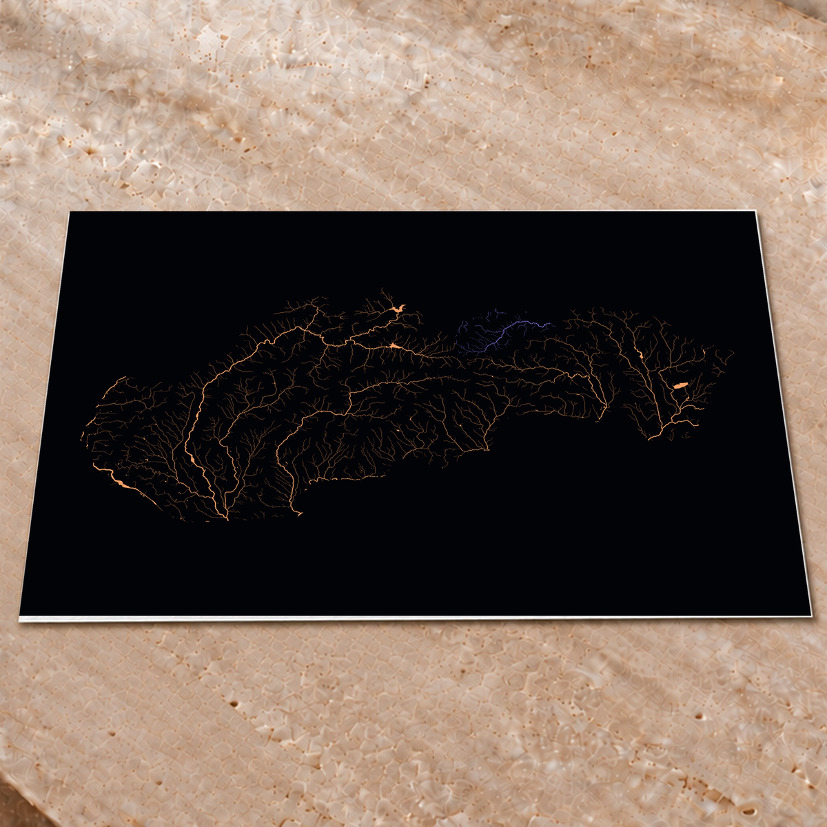 Beautiful Rivers — Eslováquia — Neon por território, Impressão fine art · 60 × 80 cm, Sem margem