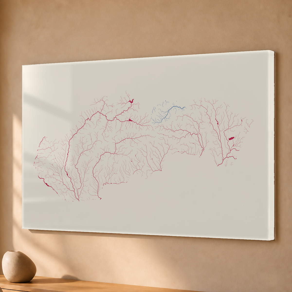 Beautiful Rivers — Eslováquia — Risografia, Acrílico · 40 × 60 cm, Sem margem