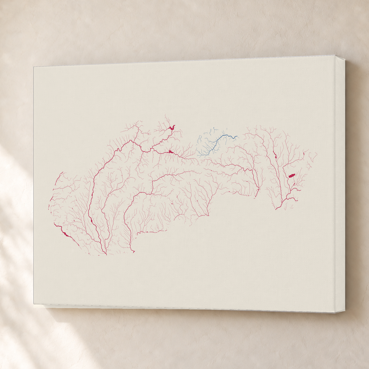Beautiful Rivers — Eslováquia — Risografia, Canvas · 45 × 60 cm, Sem margem