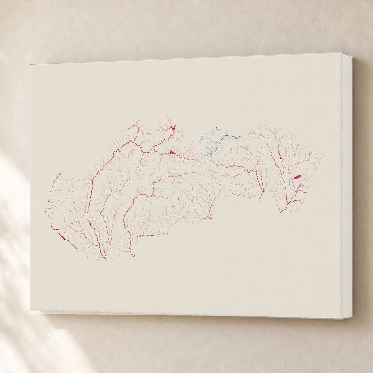 Beautiful Rivers — Eslováquia — Risografia, Canvas · 60 × 80 cm, Sem margem