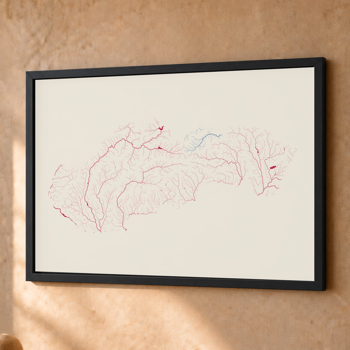 Beautiful Rivers — Eslováquia — Risografia, Fine art emoldurado · 45 × 60 cm, Preto · Sem margem
