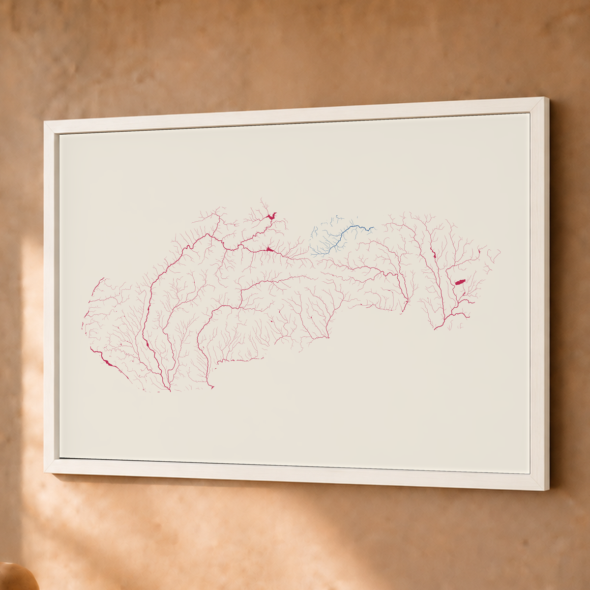 Beautiful Rivers — Eslováquia — Risografia, Fine art emoldurado · 45 × 60 cm, Branco · Sem margem