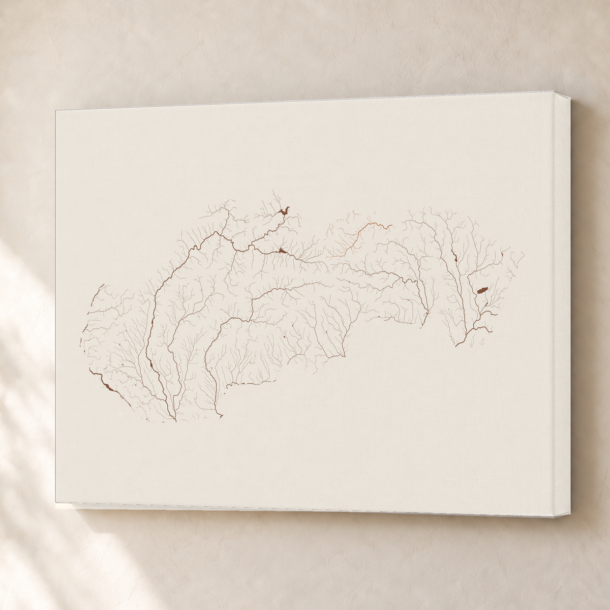 Beautiful Rivers — Eslováquia — Terracota e areia, Canvas · 45 × 60 cm, Sem margem