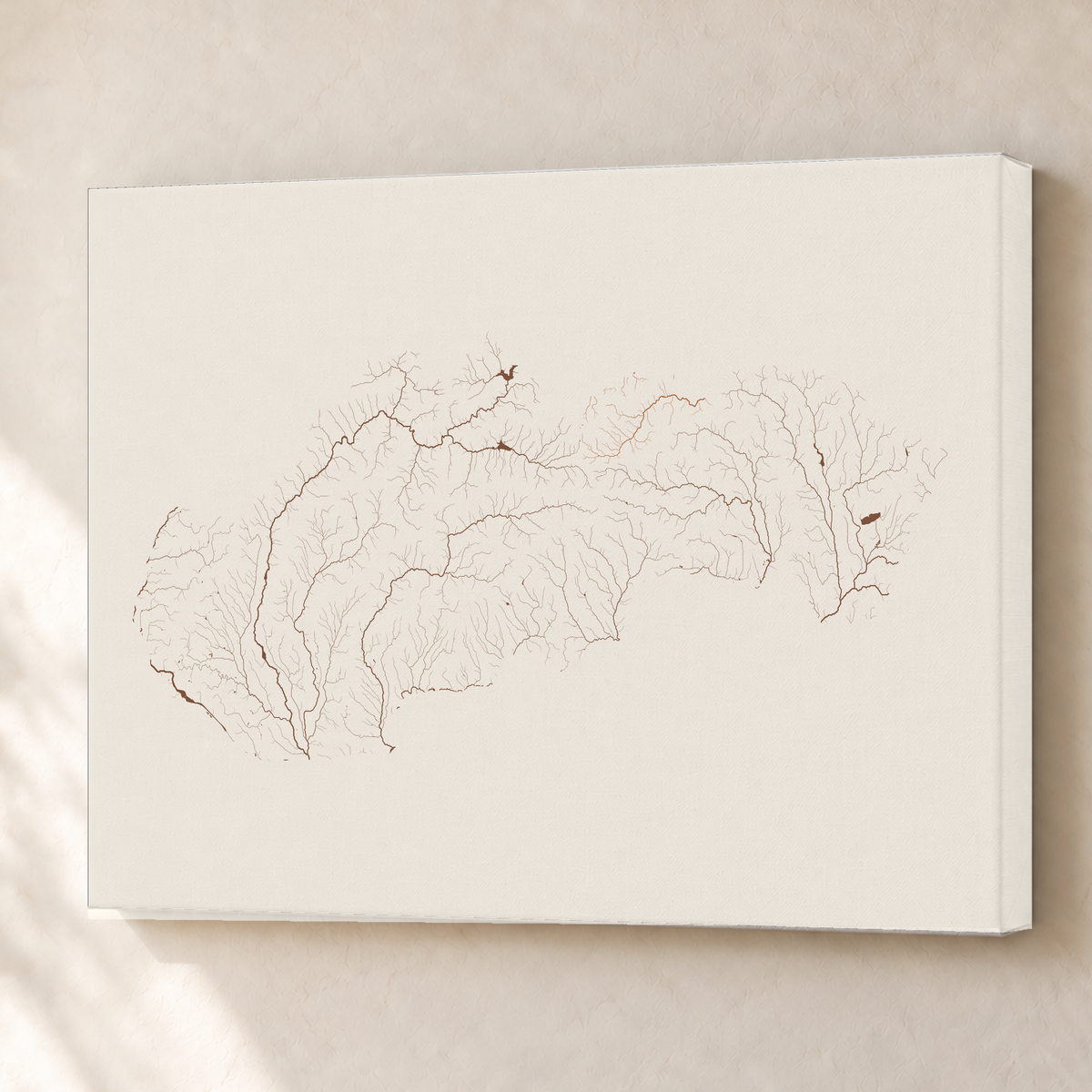 Beautiful Rivers — Eslováquia — Terracota e areia, Canvas · 60 × 80 cm, Sem margem