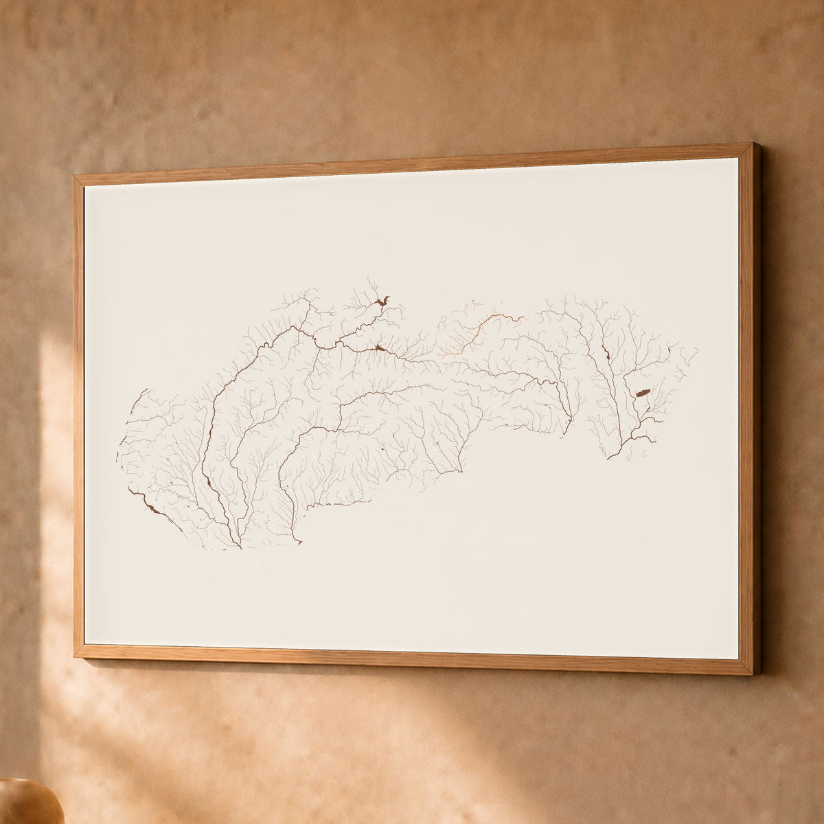 Beautiful Rivers — Eslováquia — Terracota e areia, Fine art emoldurado · 45 × 60 cm, Natural · Sem margem