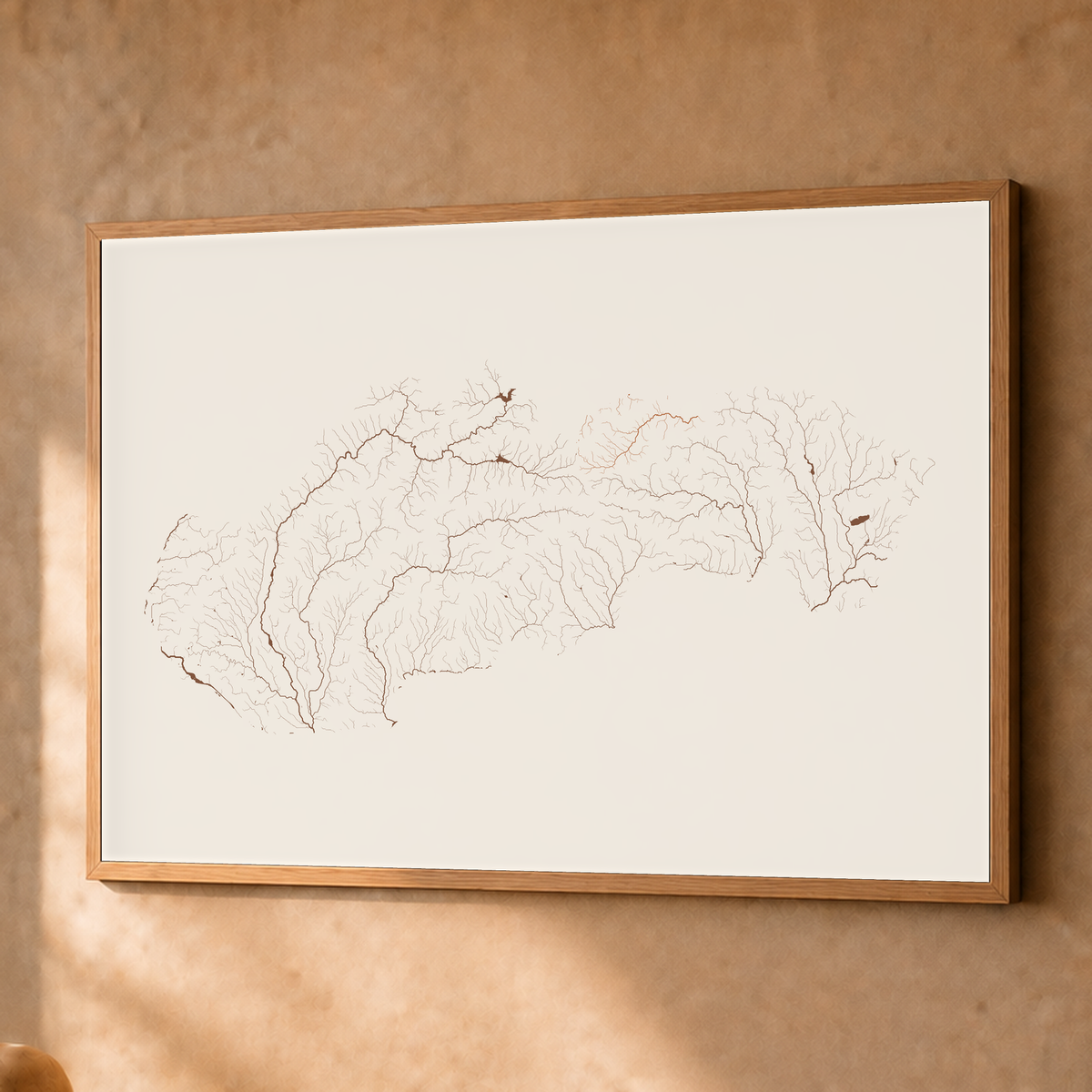 Beautiful Rivers — Eslováquia — Terracota e areia, Fine art emoldurado · 60 × 80 cm, Natural · Sem margem