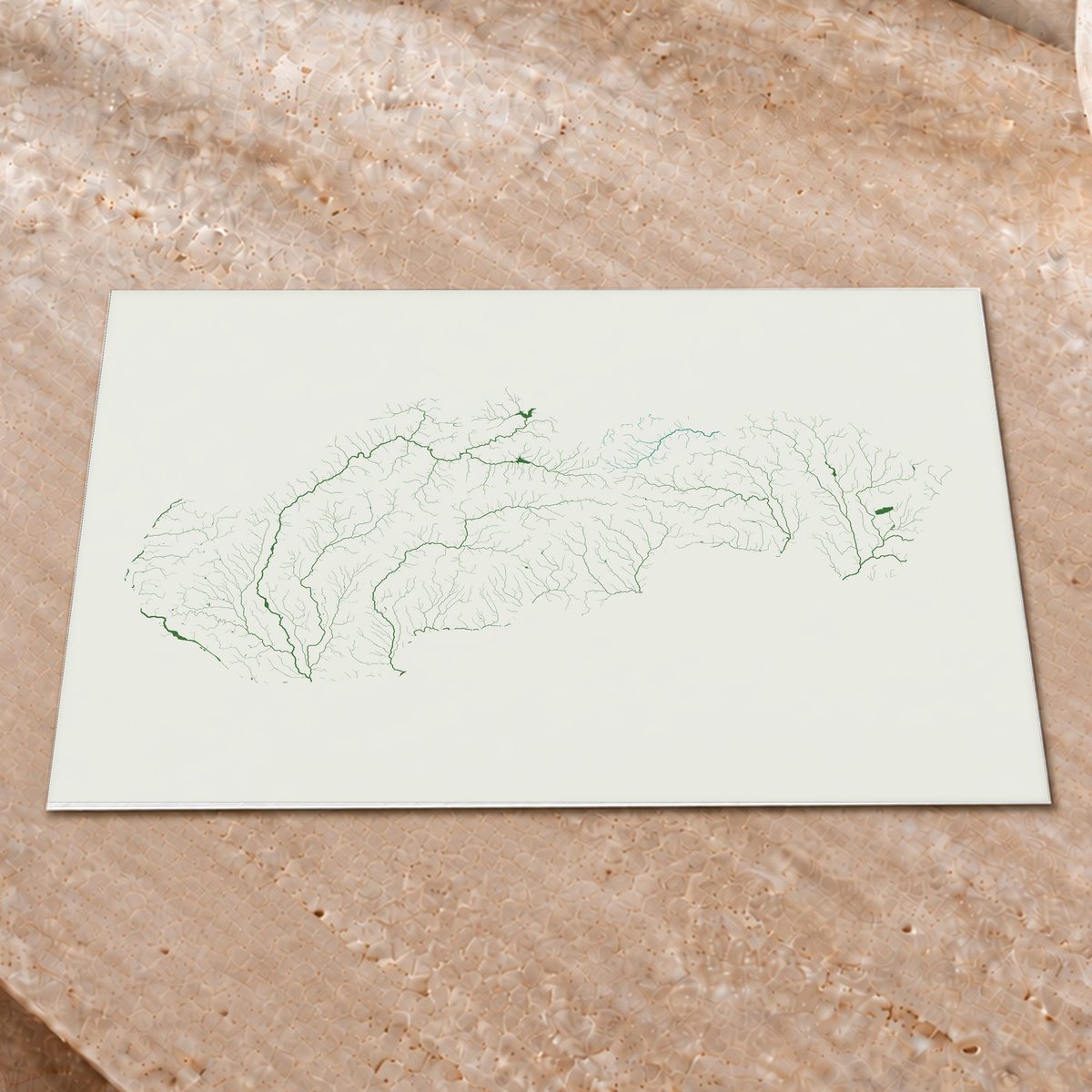Beautiful Rivers — Eslováquia — Verde jade e porcelana, Impressão fine art · 30 × 40 cm, Sem margem