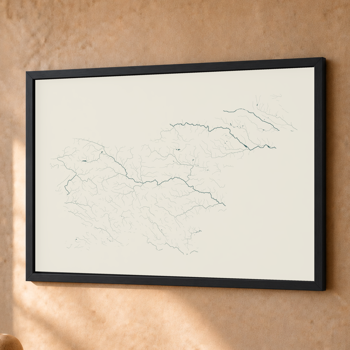 Beautiful Rivers — Eslovénia — Natural e luminosa, Fine art emoldurado · 45 × 60 cm, Preto · Sem margem