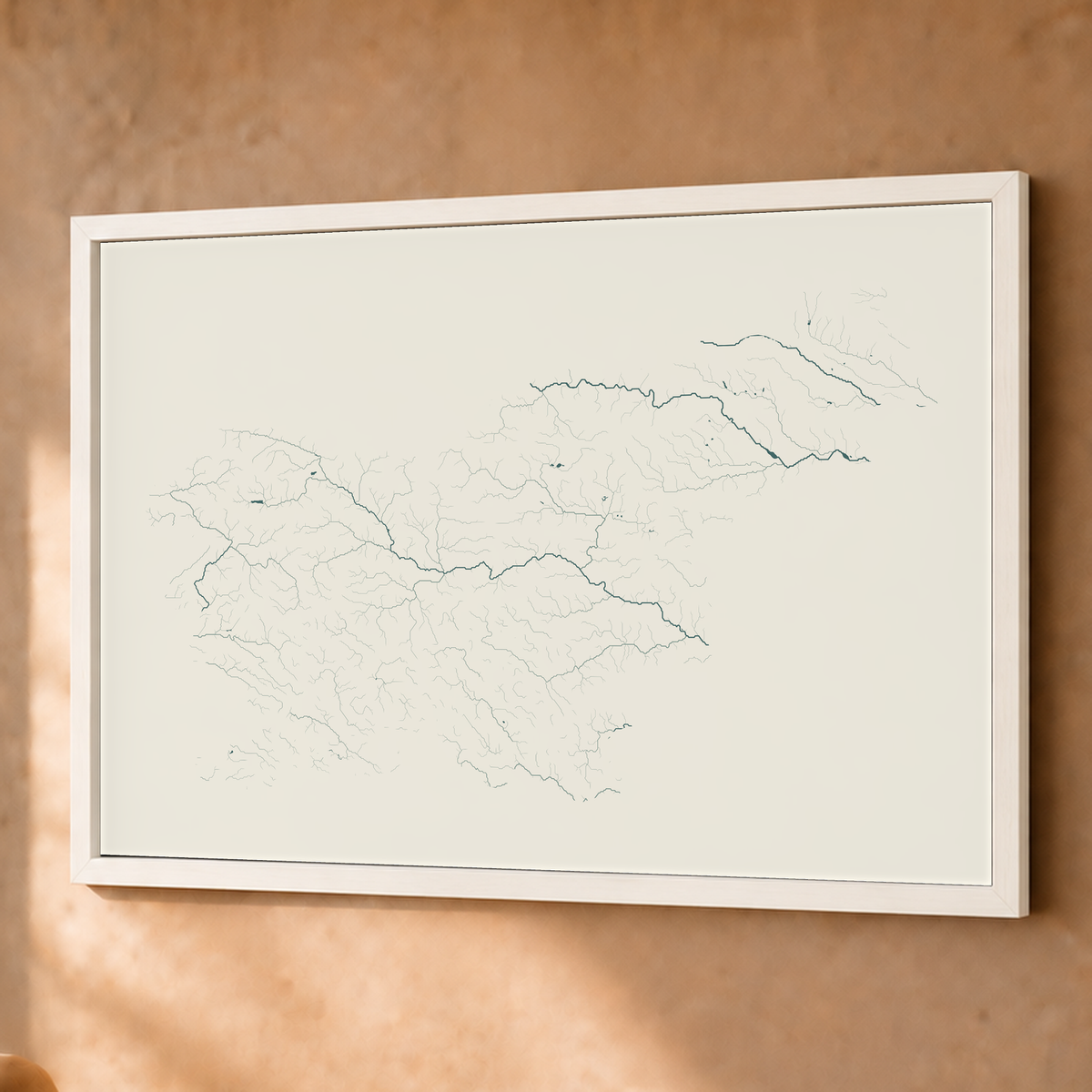 Beautiful Rivers — Eslovénia — Natural e luminosa, Fine art emoldurado · 60 × 80 cm, Branco · Sem margem
