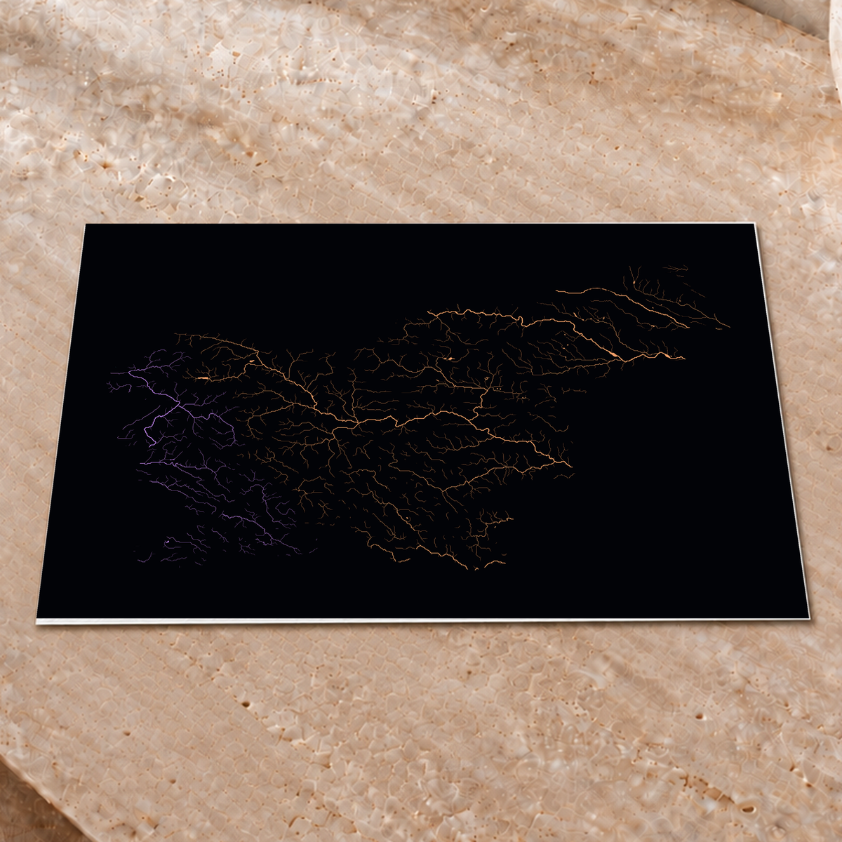 Beautiful Rivers — Eslovénia — Neon por território, Impressão fine art · 30 × 40 cm, Sem margem