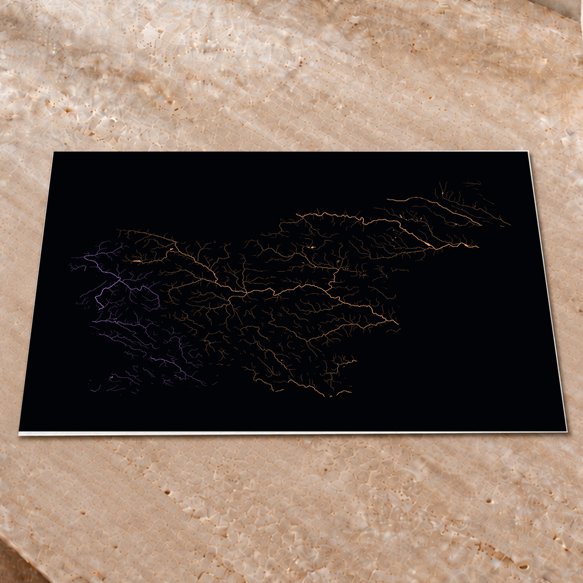 Beautiful Rivers — Eslovénia — Neon por território, Impressão fine art · 45 × 60 cm, Sem margem