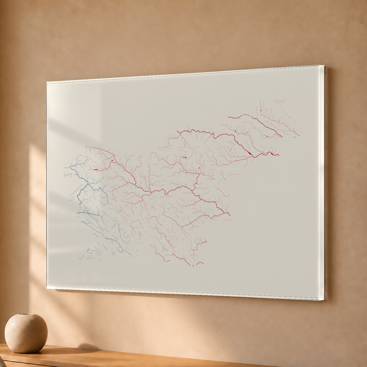 Beautiful Rivers — Eslovénia — Risografia, Acrílico · 30 × 40 cm, Sem margem