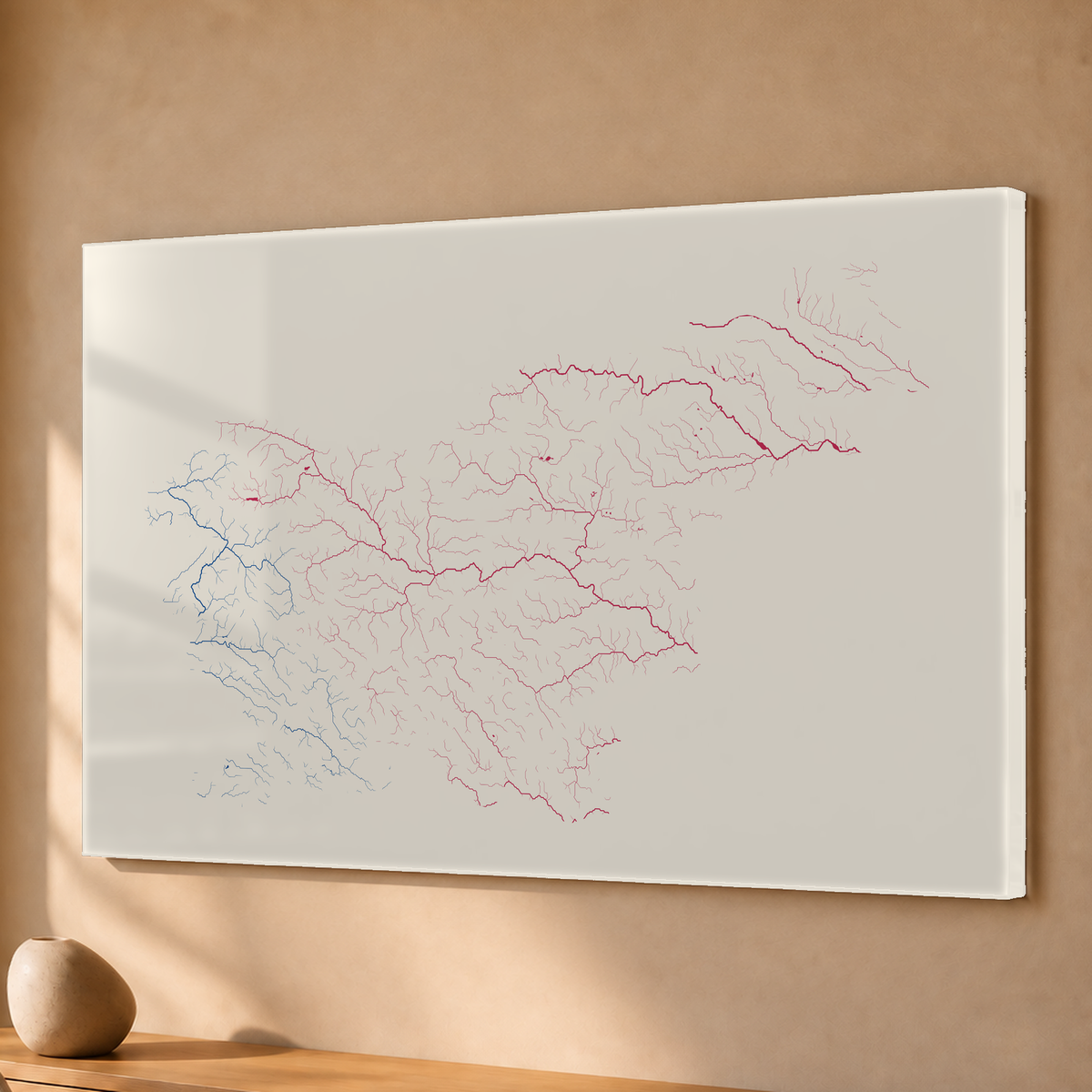 Beautiful Rivers — Eslovénia — Risografia, Acrílico · 40 × 60 cm, Sem margem