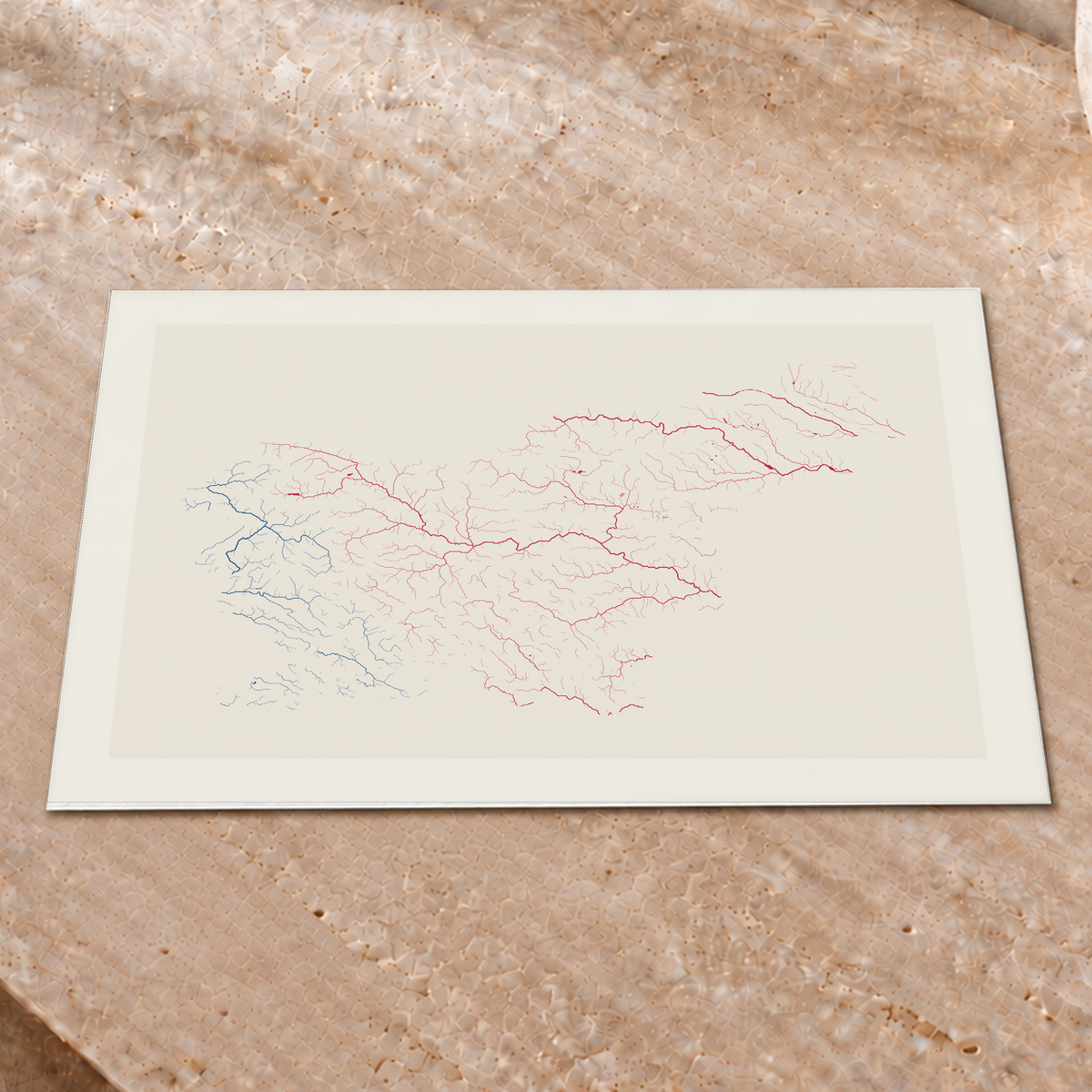 Beautiful Rivers — Eslovénia — Risografia, Impressão fine art · 30 × 40 cm, Margem branca