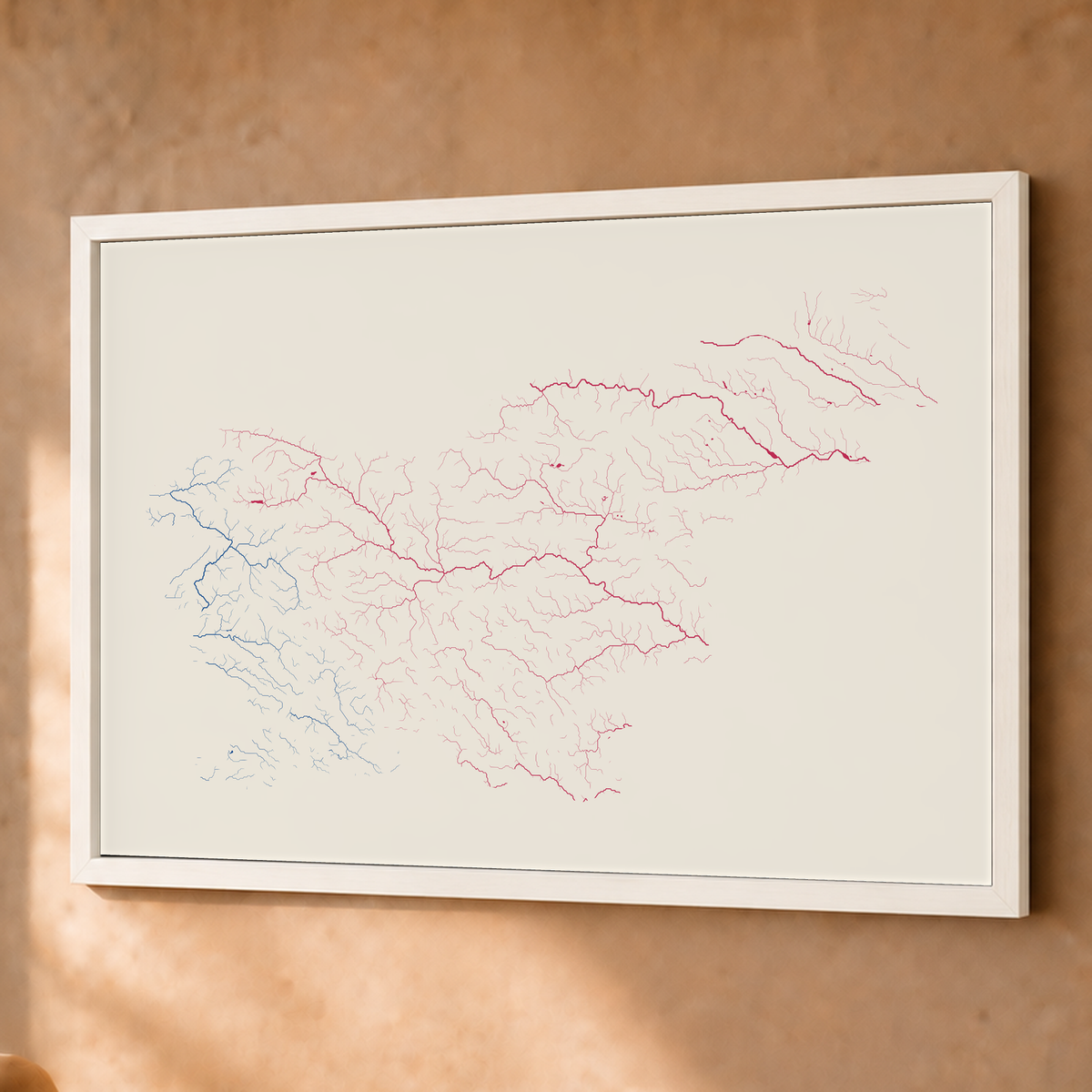 Beautiful Rivers — Eslovénia — Risografia, Fine art emoldurado · 60 × 80 cm, Branco · Sem margem