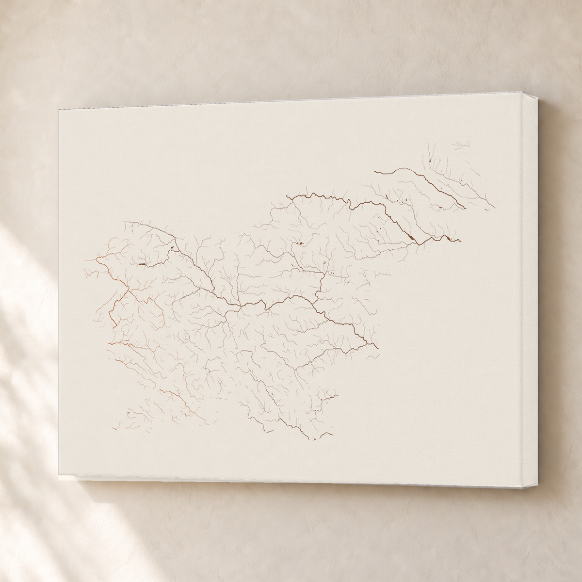 Beautiful Rivers — Eslovénia — Terracota e areia, Canvas · 30 × 40 cm, Sem margem