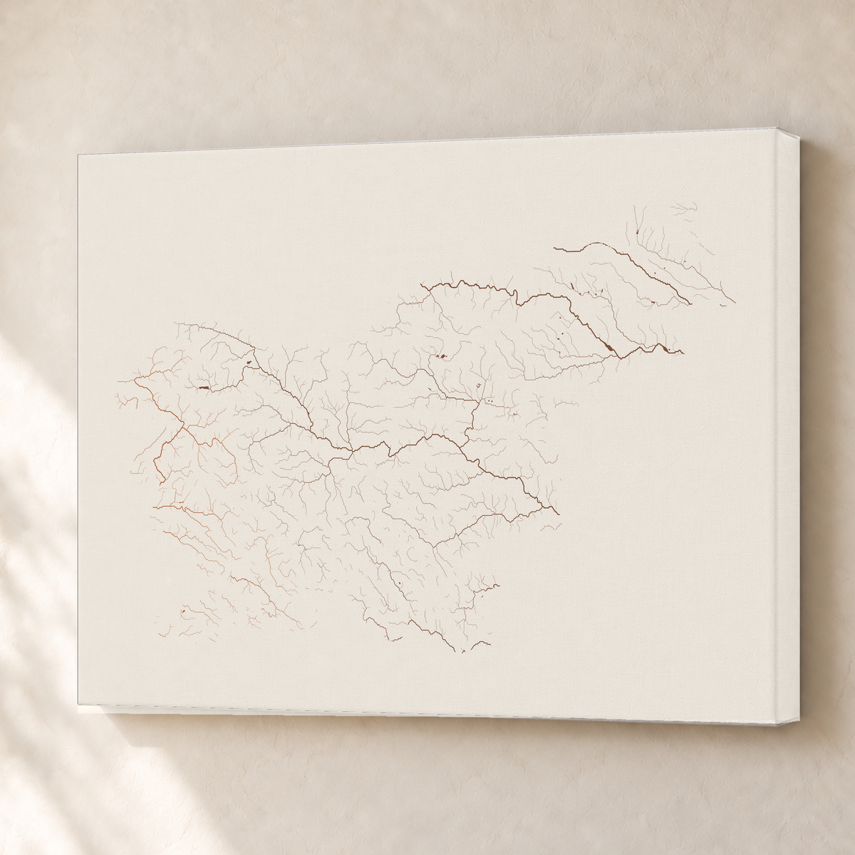 Beautiful Rivers — Eslovénia — Terracota e areia, Canvas · 45 × 60 cm, Sem margem